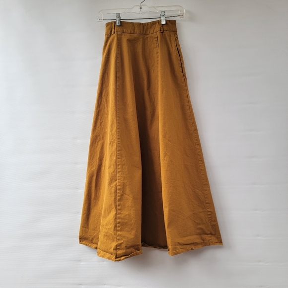 Anthropologie A-Line Maxi Skirt Size 0 Pleated Acorn Chestnut Boho Minimalist - Picture 13 of 16